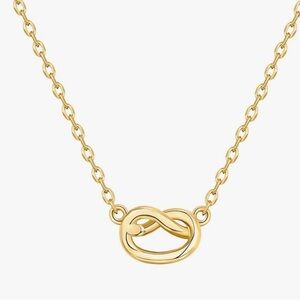 NEW 14K Gold Plated Elegant Gold Pretzel Necklace